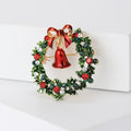 Creative Alloy Enamel Christmas Wreath Brooch For Suits And Cardigans view 2