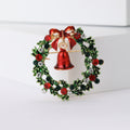 Creative Alloy Enamel Christmas Wreath Brooch For Suits And Cardigans view 1