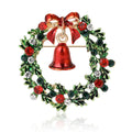 Creative Alloy Enamel Christmas Wreath Brooch For Suits And Cardigans view 5