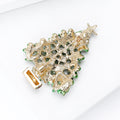 Alloy Rhinestone Christmas Tree Brooch For Holiday Apparel Decoration – Green view 4