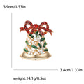 Alloy Rhinestone Christmas Bell Brooch Pin With Enamel Decoration view 5