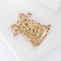 Alloy Rhinestone Christmas Bell Brooch Pin With Enamel Decoration view 4