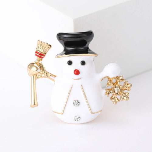 Alloy Enamel Snowman Brooch Pin For Christmas Clothing Decoration