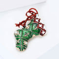 Alloy Rhinestone Enamel Christmas Sock Brooch Pin For Holiday Gifts view 3