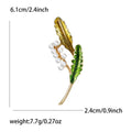 Green Enamel Alloy Plant Brooch Pin For Elegant Suit Decoration view 5
