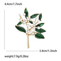 Plated Alloy Green Plant Brooch Pin For Elegant Suit Decoration view 5