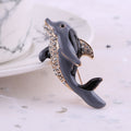 Alloy Enamel Rhinestone Dolphin Brooch Pin For Suit Clothing Decoration view 4