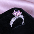 Classic Six Prong Women's Ring Minimalist Zircon Inlaid Index Finger Ring For view 7