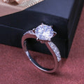 Classic Six Prong Women's Ring Minimalist Zircon Inlaid Index Finger Ring For view 3