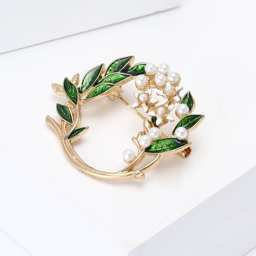 Alloy Enamel Wreath Brooch Pin For Women's Suits And Sweaters