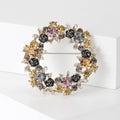 Rhinestone Inlaid Alloy Round Brooch For Suits And Scarves view 3