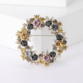 Rhinestone Inlaid Alloy Round Brooch For Suits And Scarves view 1