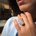 Creative Fashion OL Pear Water Drop Zircon Ring For Women Trendy Jewelry Accessory view 3