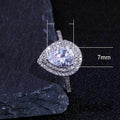 Creative Fashion OL Pear Water Drop Zircon Ring For Women Trendy Jewelry Accessory view 5