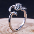 Korean Style Cute Cat Open Ring With Zircon Inlay, Adjustable Street Fashion Jewelry Accessory view 4