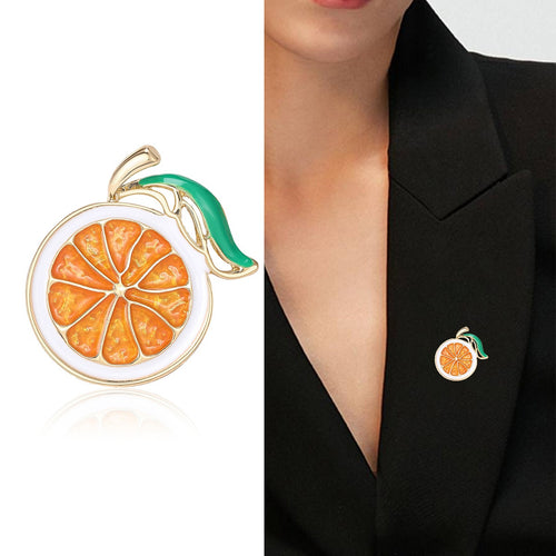 Alloy Enamel Lemon Brooch Pin Scarf Clip For