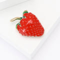 Alloy Enamel Strawberry Brooch Pin For Women's Suit And Coat view 3