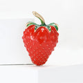 Alloy Enamel Strawberry Brooch Pin For Women's Suit And Coat view 1