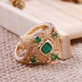 Blue Cubic Zirconia Hollow Palace Vintage Style Ring Full Stone Personality Finger Jewelry view 4