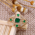 Blue Cubic Zirconia Hollow Palace Vintage Style Ring Full Stone Personality Finger Jewelry view 5