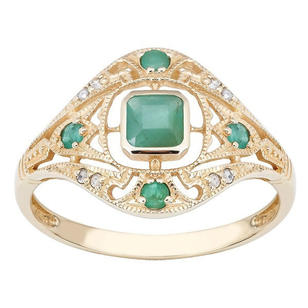 Blue Cubic Zirconia Hollow Palace Vintage Style Ring Full Stone Personality Finger Jewelry