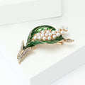 Alloy Green Enamel Brooch Elegant Suit Lapel Pin For Apparel view 3