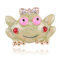 Alloy Enamel Frog Rhinestone Brooch Pin For Suit Lapel Decor view 1