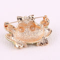 Alloy Enamel Frog Rhinestone Brooch Pin For Suit Lapel Decor view 3