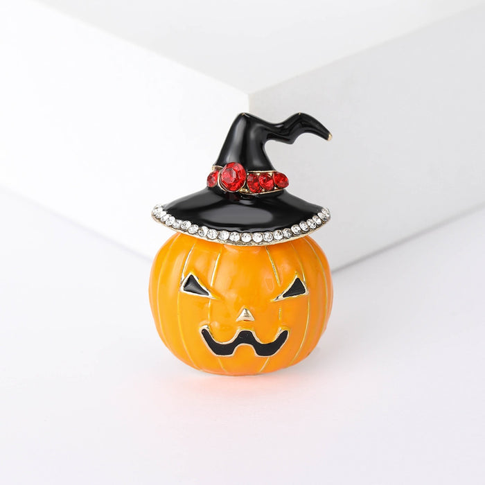 Electroplated Alloy Enamel Pumpkin Brooch For Halloween Suit Decoration