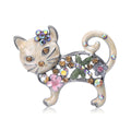 Enamel Alloy Rhinestone Cat Brooch Pin For Suit Lapel Accessories view 5