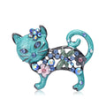 Enamel Alloy Rhinestone Cat Brooch Pin For Suit Lapel Accessories view 1