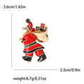 Alloy Rhinestone Santa Bell Brooch Pin For Christmas Decoration view 4