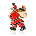 Alloy Rhinestone Santa Bell Brooch Pin For Christmas Decoration view 5