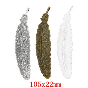 Zinc Alloy Feather Leaf Charm Pendant No.020024 for DIY Necklace Bracelet Jewelry Making