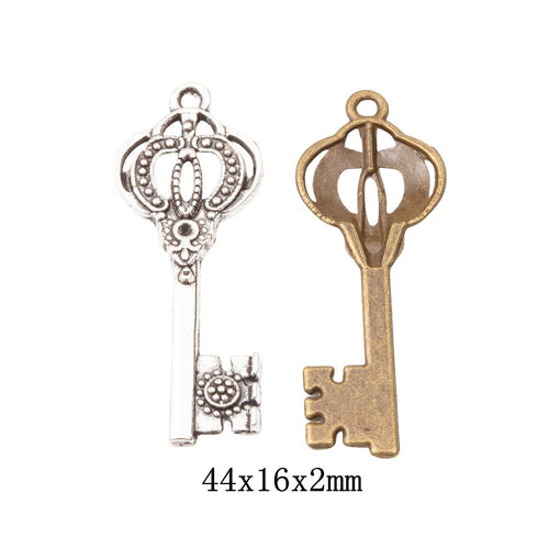 Zinc Alloy Key Charm Pendant No.560645 for DIY Necklace Bracelet Jewelry Making