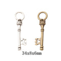 Zinc Alloy Key Charm Pendant No.724937 for DIY Necklace Bracelet Jewelry Making view 1