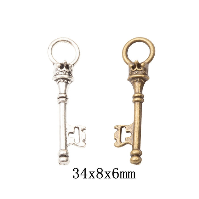 Zinc Alloy Key Charm Pendant No.724937 for DIY Necklace Bracelet Jewelry Making