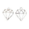 Zinc Alloy Diamond Frame Charm Pendant No.952365 for DIY Necklace Bracelet Jewelry Making view 2