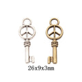 DIY Jewelry Accessories Antique Alloy Key Peace Pendant Charm For Necklace Making view 1