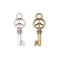 DIY Jewelry Accessories Antique Alloy Key Peace Pendant Charm For Necklace Making view 2