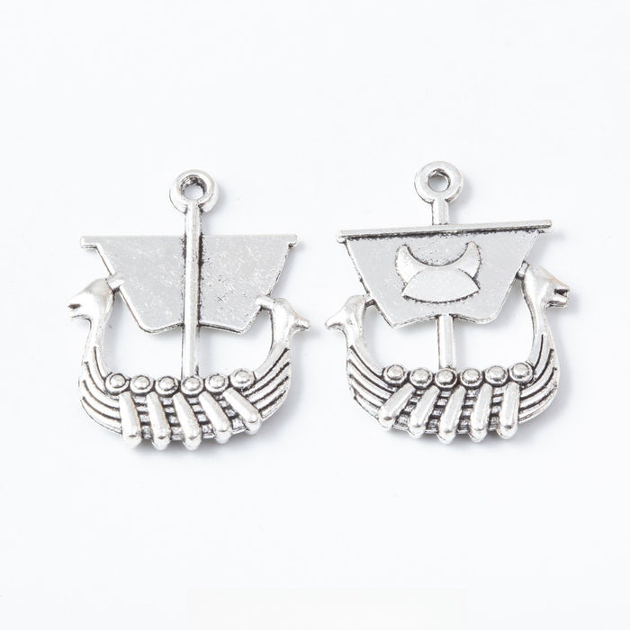 Antique Silver Zinc Alloy Boat Charm Pendant for DIY Necklace Bracelet Jewelry Making