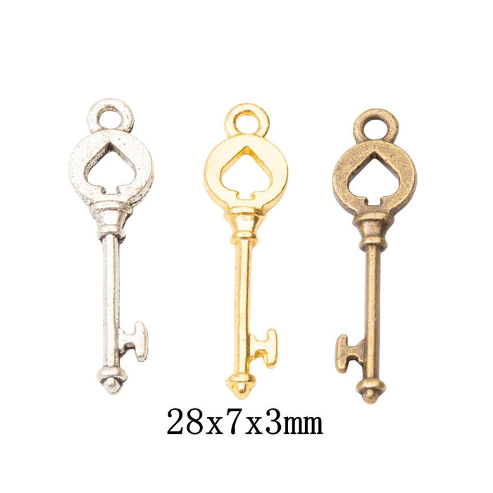 Zinc Alloy Key Charm Pendant No.172293 for DIY Necklace Bracelet Jewelry Making