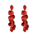 2026 New Rose Petal Alloy Tassel Drop Earrings For Women, Statement Fashion OL Floral Jewelry view 5