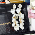 2026 New Rose Petal Alloy Tassel Drop Earrings For Women, Statement Fashion OL Floral Jewelry view 4