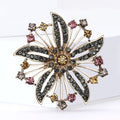 Alloy Rhinestone Coffee Gold Brooch For Women Apparel Decoration view 2