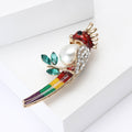 Alloy Enamel Pearl Parrot Brooch For Unisex Fashion Apparel view 3