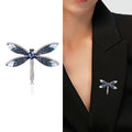 Metal Enamel Dragonfly Brooch With Rhinestone Pearl For Clothing Decoration view 2