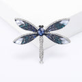 Metal Enamel Dragonfly Brooch With Rhinestone Pearl For Clothing Decoration view 4