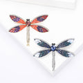 Metal Enamel Dragonfly Brooch With Rhinestone Pearl For Clothing Decoration view 1