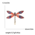 Metal Enamel Dragonfly Brooch With Rhinestone Pearl For Clothing Decoration view 5